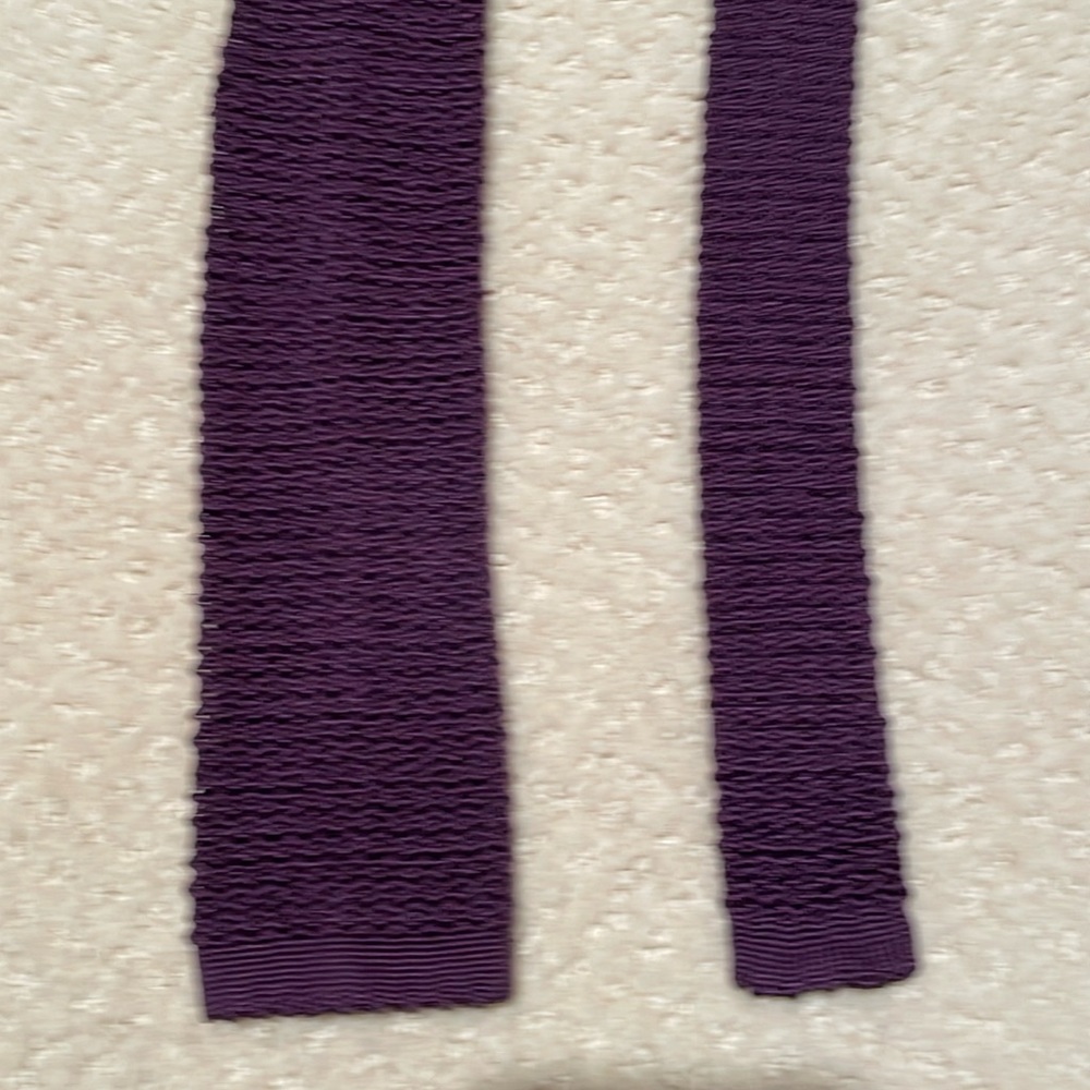 Purple silk knit Polo tie